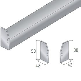 Végzáró S80N tolóajtó sínhez 1 oldalas