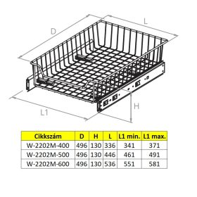 Nomet köztes rácsfiók - több méretben