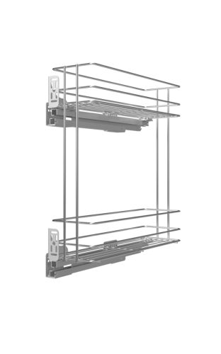 Nomet 150 mm bal oldalra szerelhető 2 polcos kosár tandem sínnel