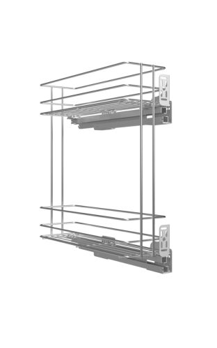 Nomet 150 mm jobb oldalra szerelhető 2 polcos kosár tandem sínnel