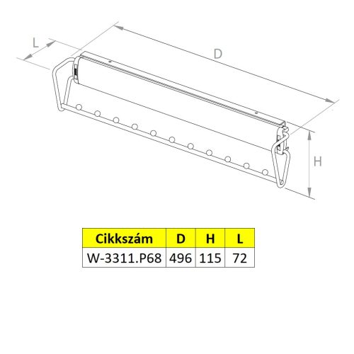 Nomet kihúzható vállfatartó