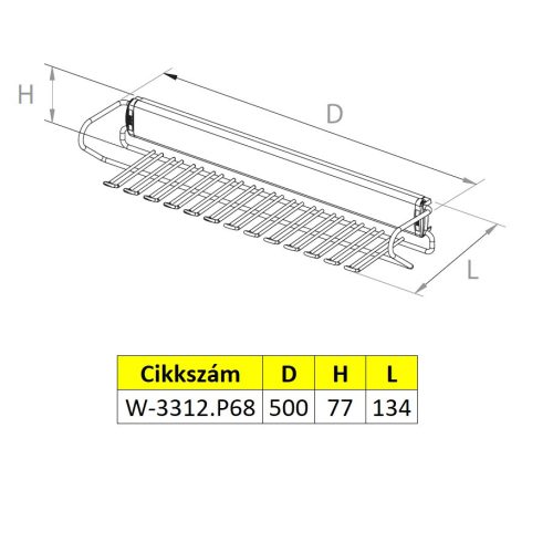 Nomet kihúzható nyakkendőtartó