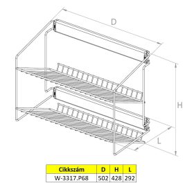 Nomet 2 polcos kihúzható cipőtartó 