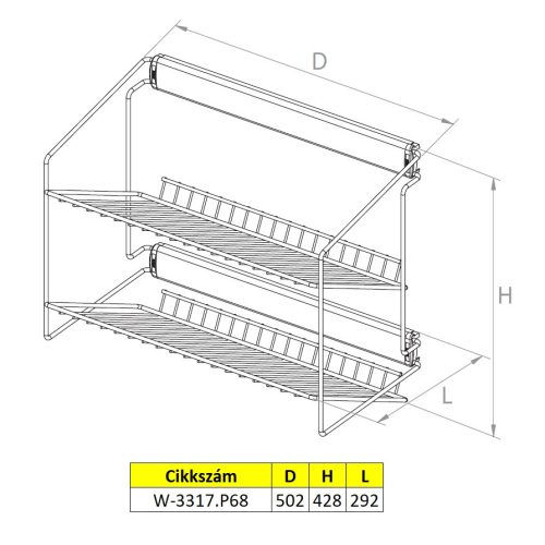 Nomet 2 polcos kihúzható cipőtartó 