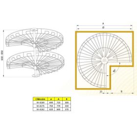Nomet 3/4 forgókosár - több méretben