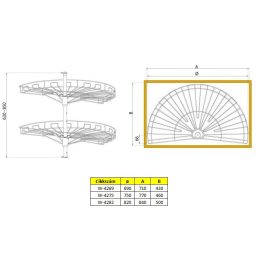 Nomet félkör forgókosár - több méretben