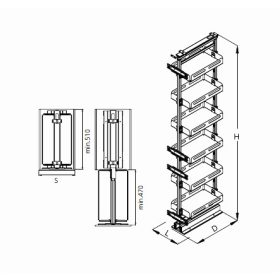   Nomet lemeztálcás kamravasalat - 1910-2110 mm magas - több méretben