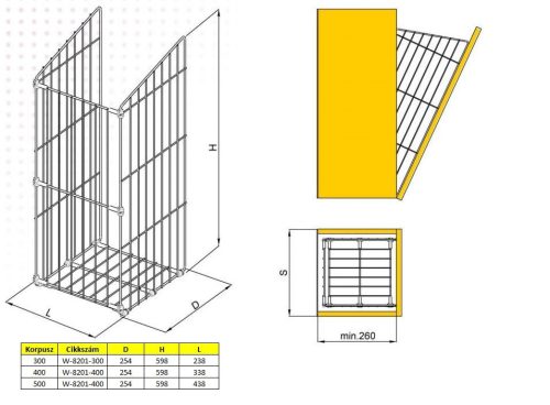 Nomet billenő szennyestartó - több méretben